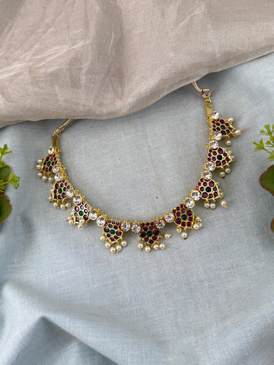 Bharatnatyam Classical Necklace Temple in Pure Premium Brass | N0369 - Mahilas