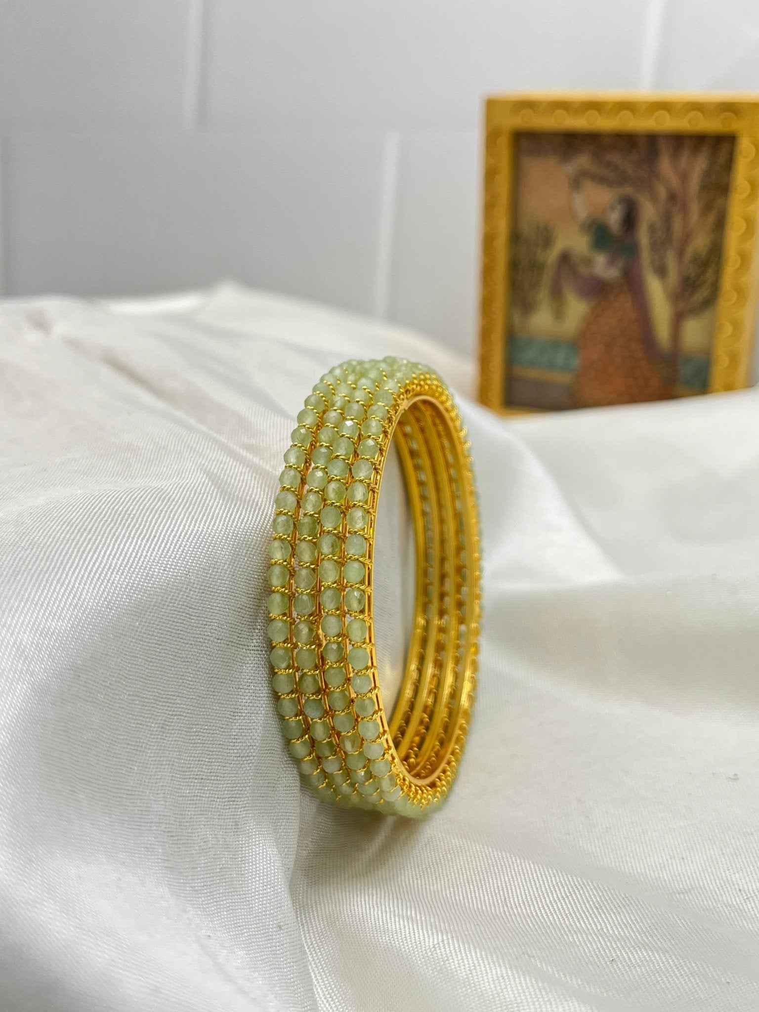 Crystal Stone Bangles - Manikya - Mahilas