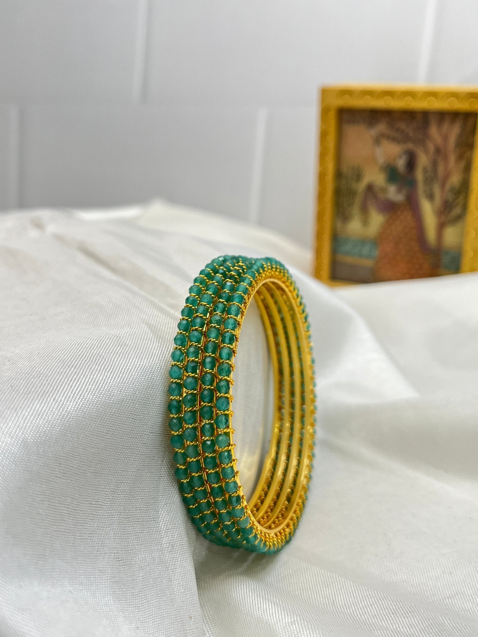 Crystal Stone Bangles - Manikya - Mahilas