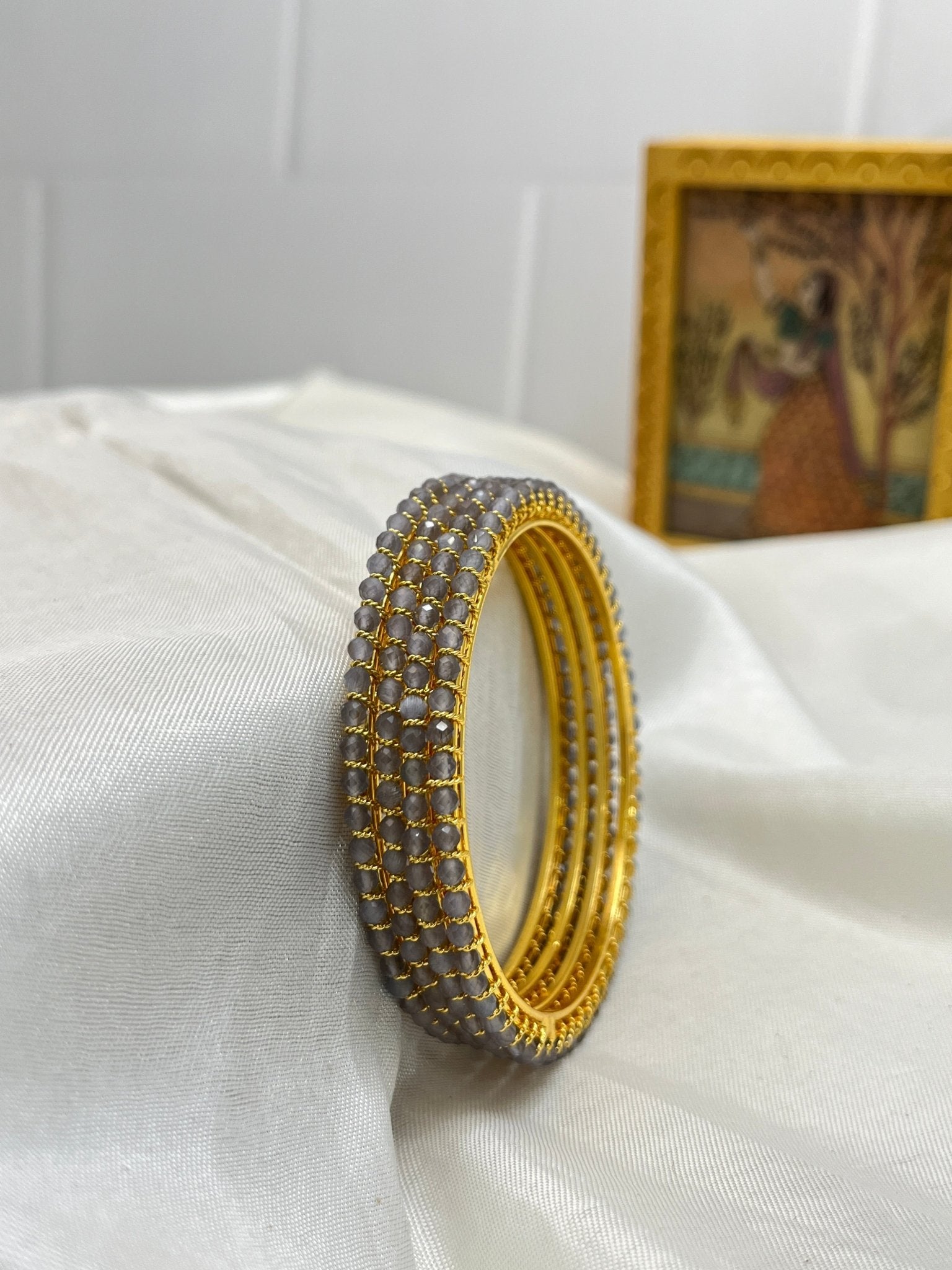 Crystal Stone Bangles - Manikya - Mahilas