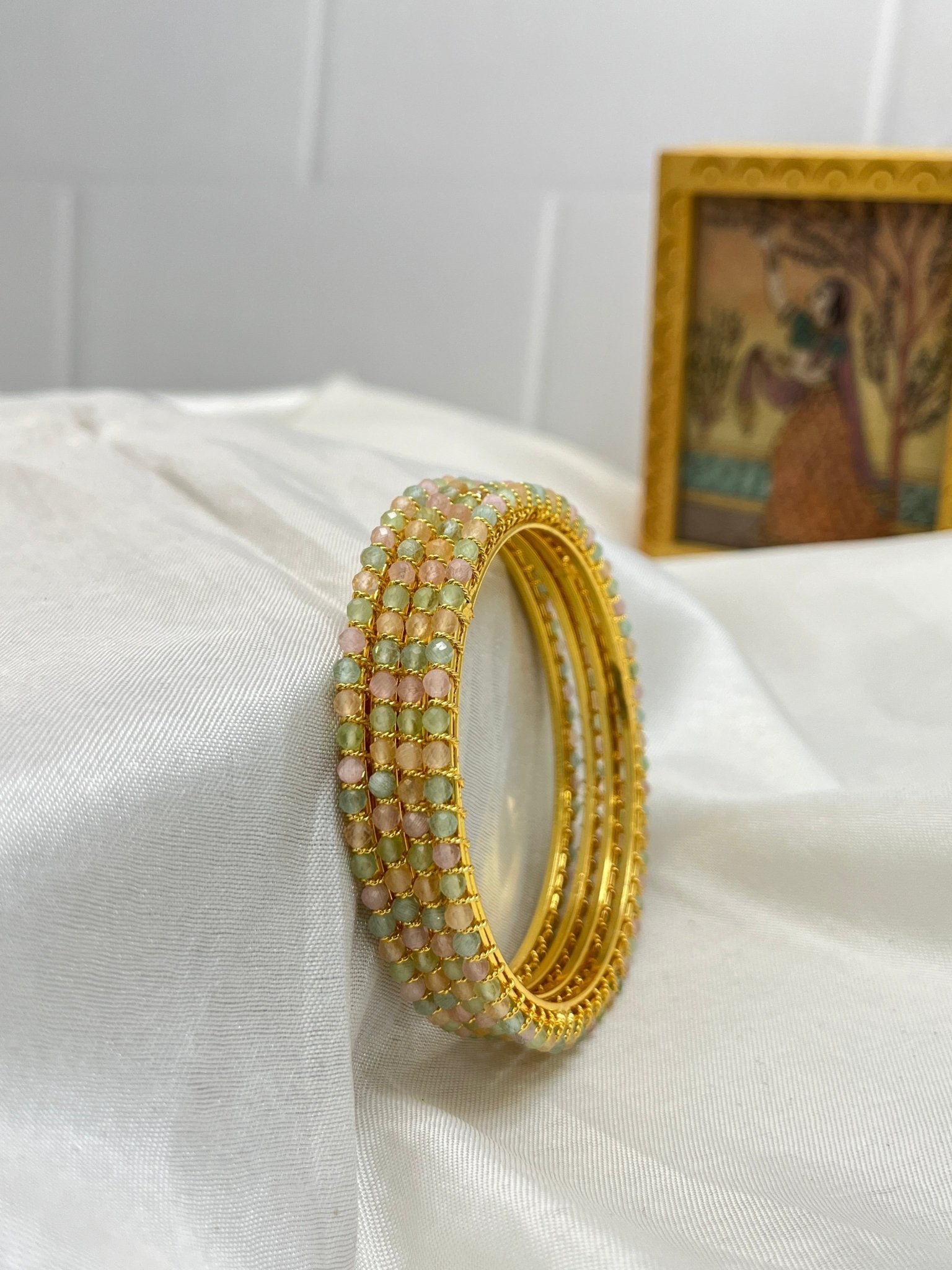 Crystal Stone Bangles - Manikya - Mahilas