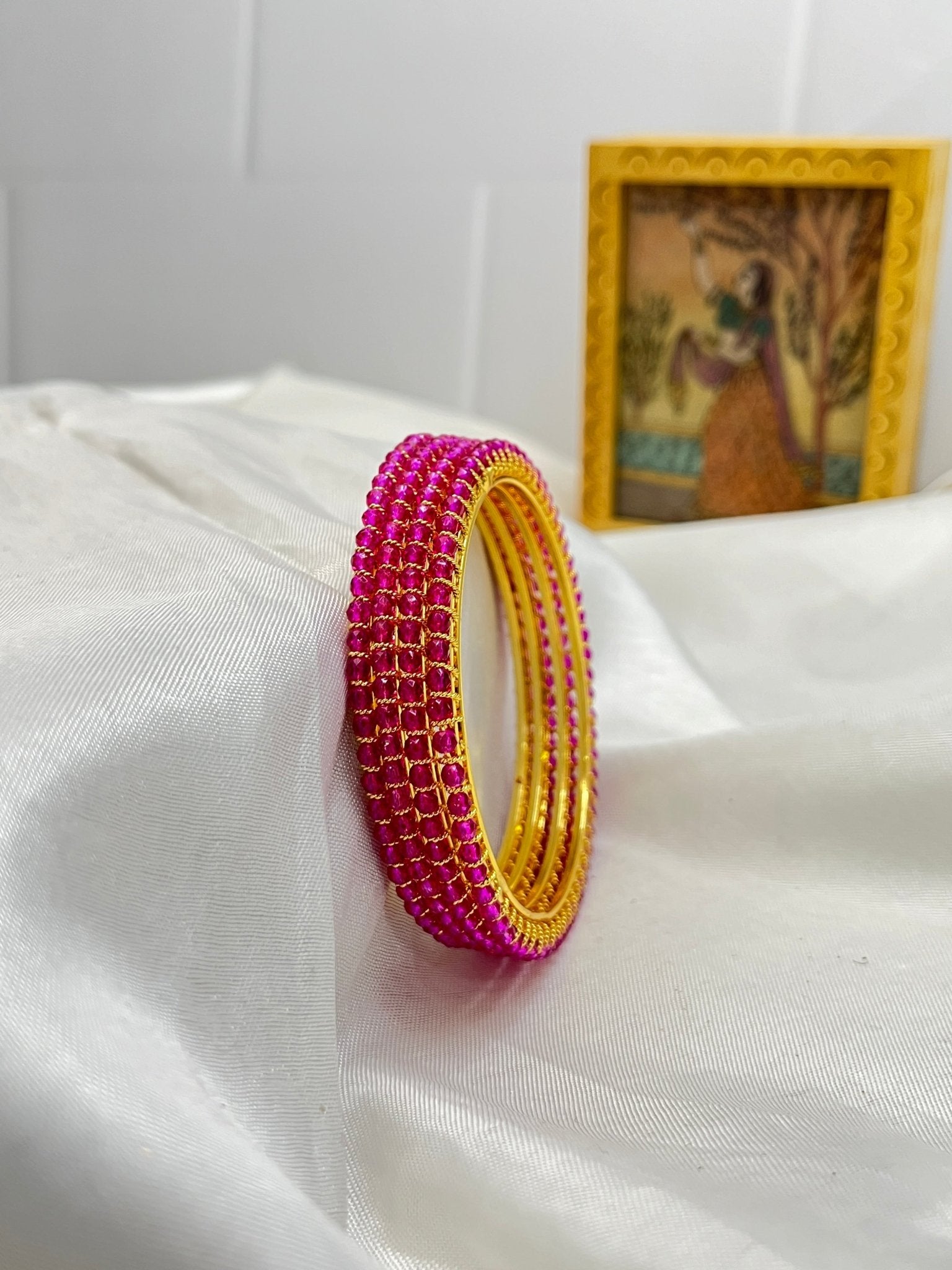 Crystal Stone Bangles - Manikya - Mahilas