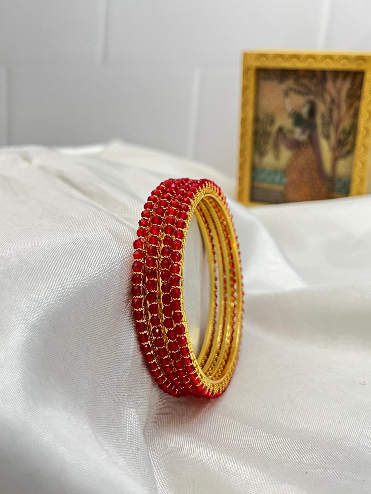 Crystal Stone Bangles - Manikya - Mahilas