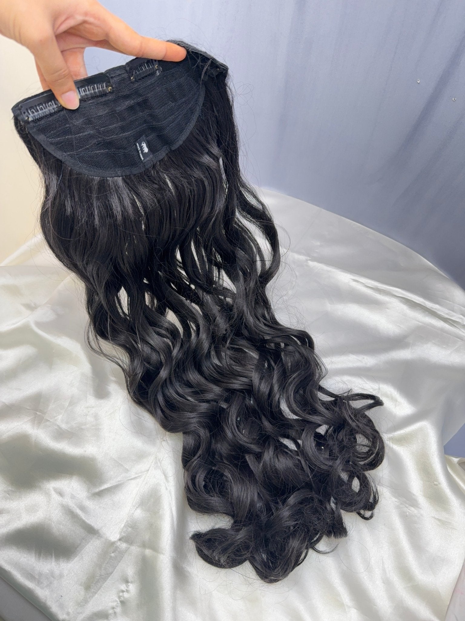 Curly 4 Clips Volumising/Styling 25 Inches Human Hair Extension in Natural Black Color - Mahilas