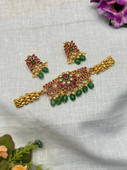 Designer Antique Choker Necklace Set 638 - Mahilas