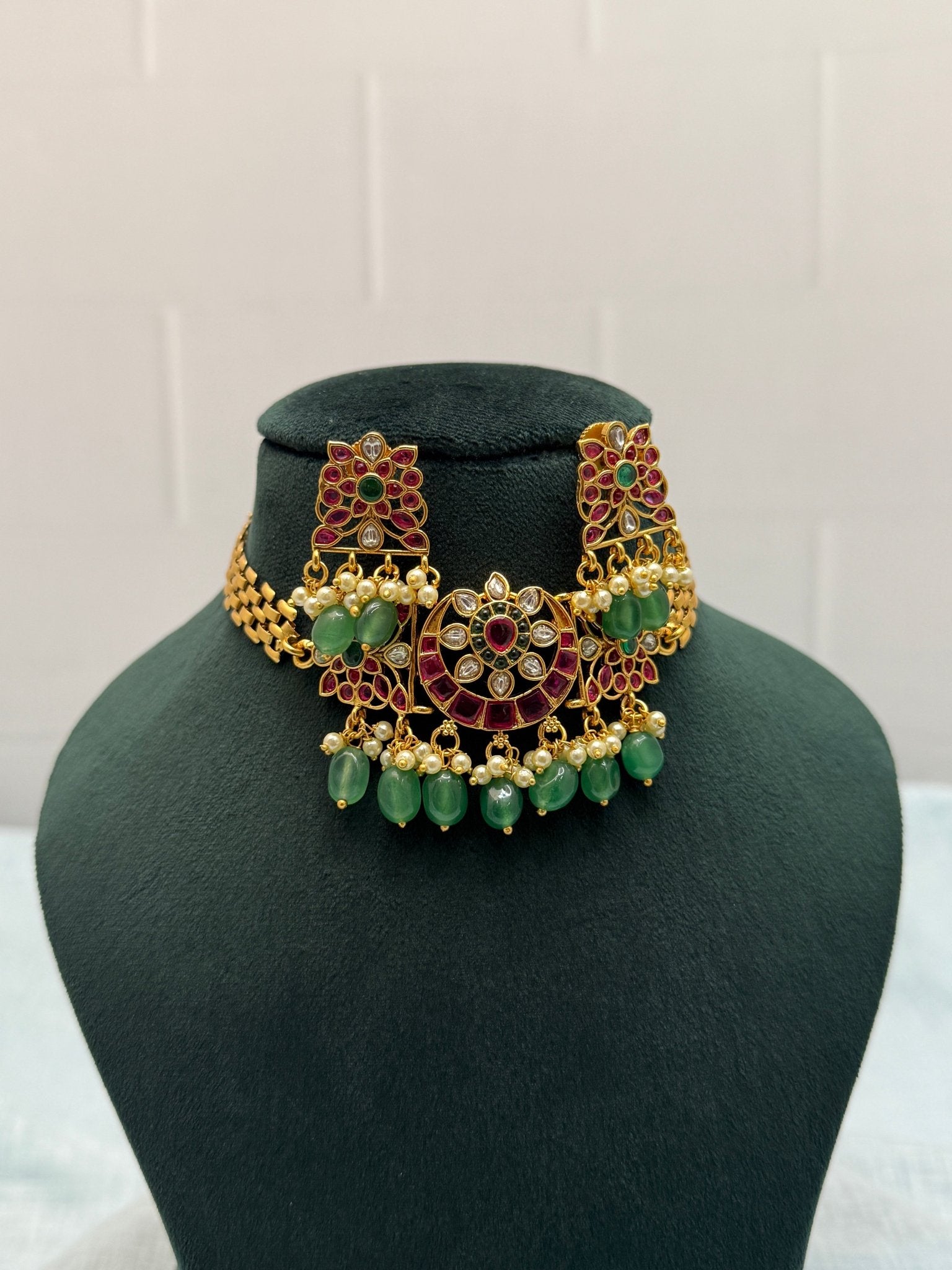 Designer Antique Choker Necklace Set 638 - Mahilas