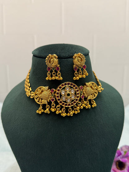 Designer Antique Choker Necklace Set 642 - Mahilas