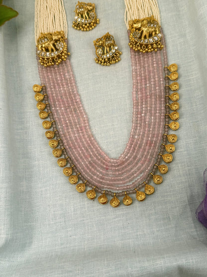 Designer Antique Crystal Long Necklace Set 0619 - Mahilas