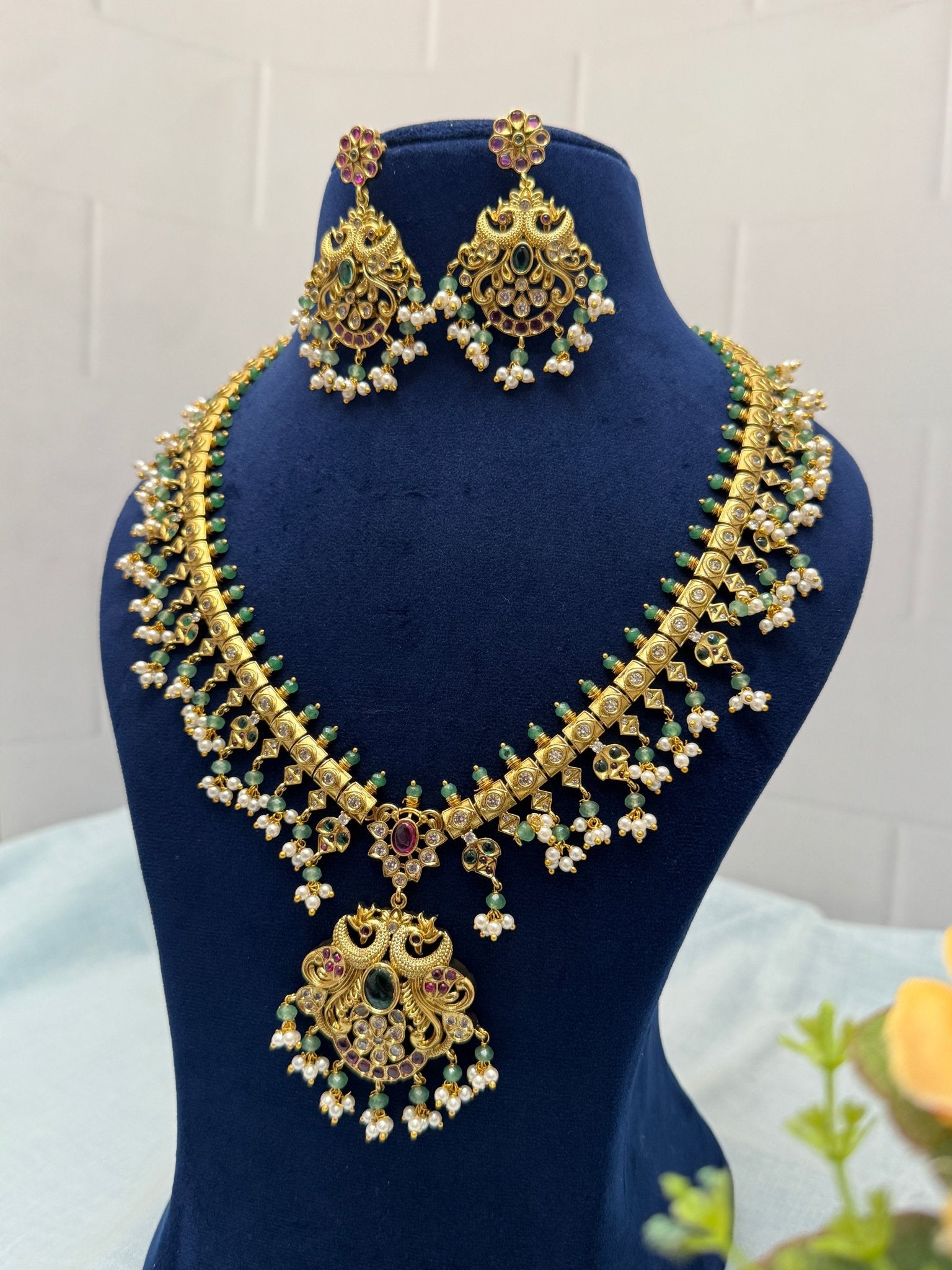 Designer Antique Long Necklace Set 564 - Mahilas