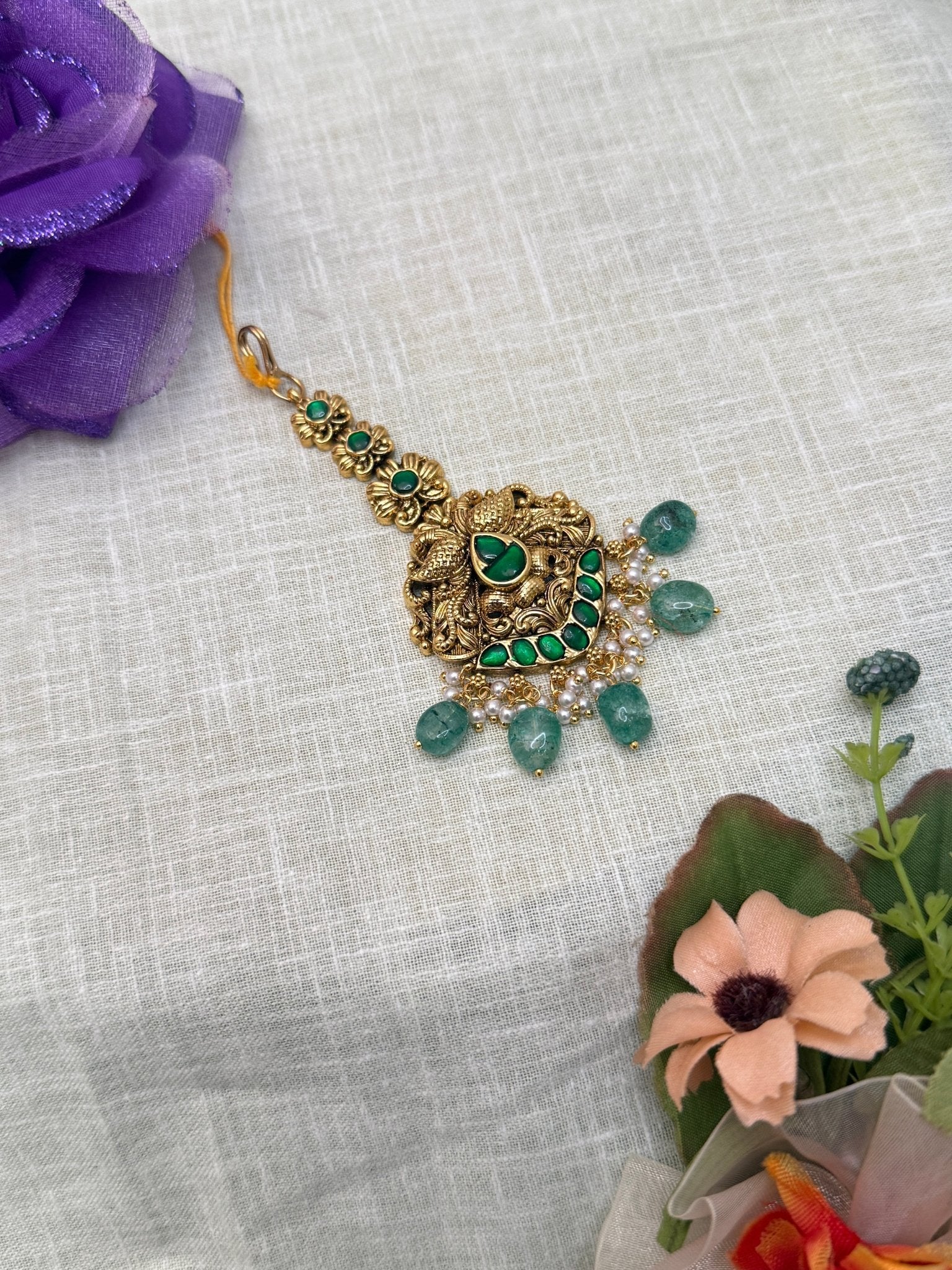 Designer Antique Maang Teeka 4169 - Mahilas