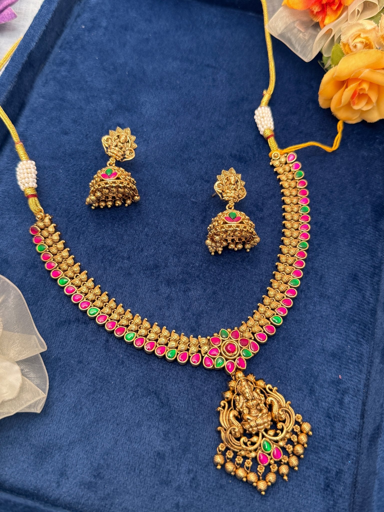 Designer Antique Necklace Set 386 - Mahilas