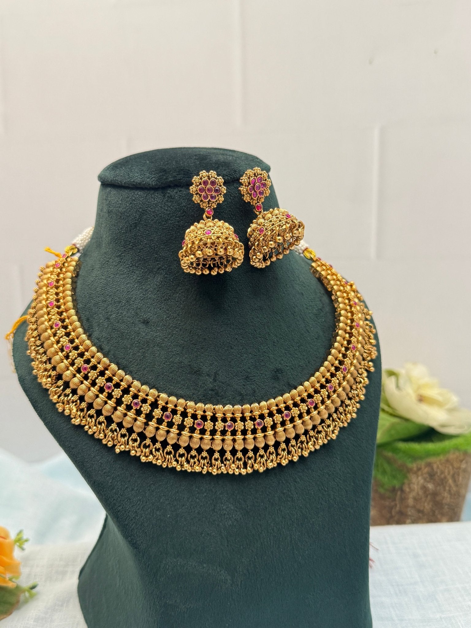 Designer Antique Necklace Set 396 - Mahilas
