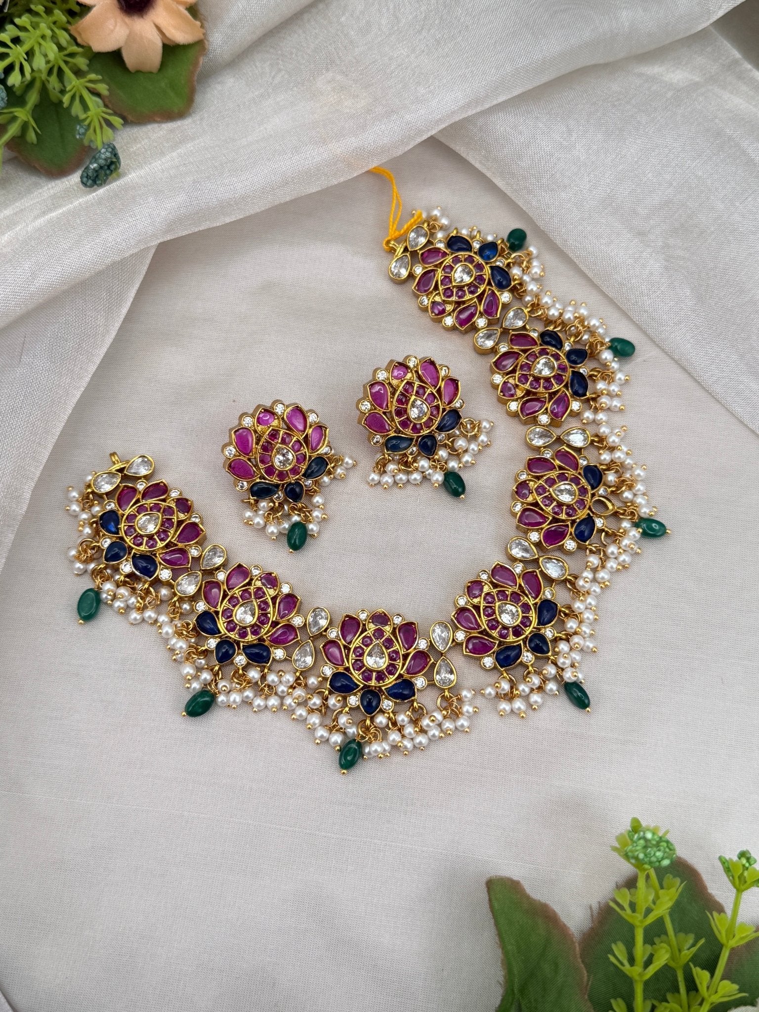 Designer Antique Necklace Set 734 - Mahilas