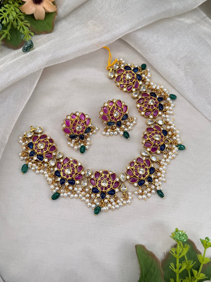 Designer Antique Necklace Set 734 - Mahilas