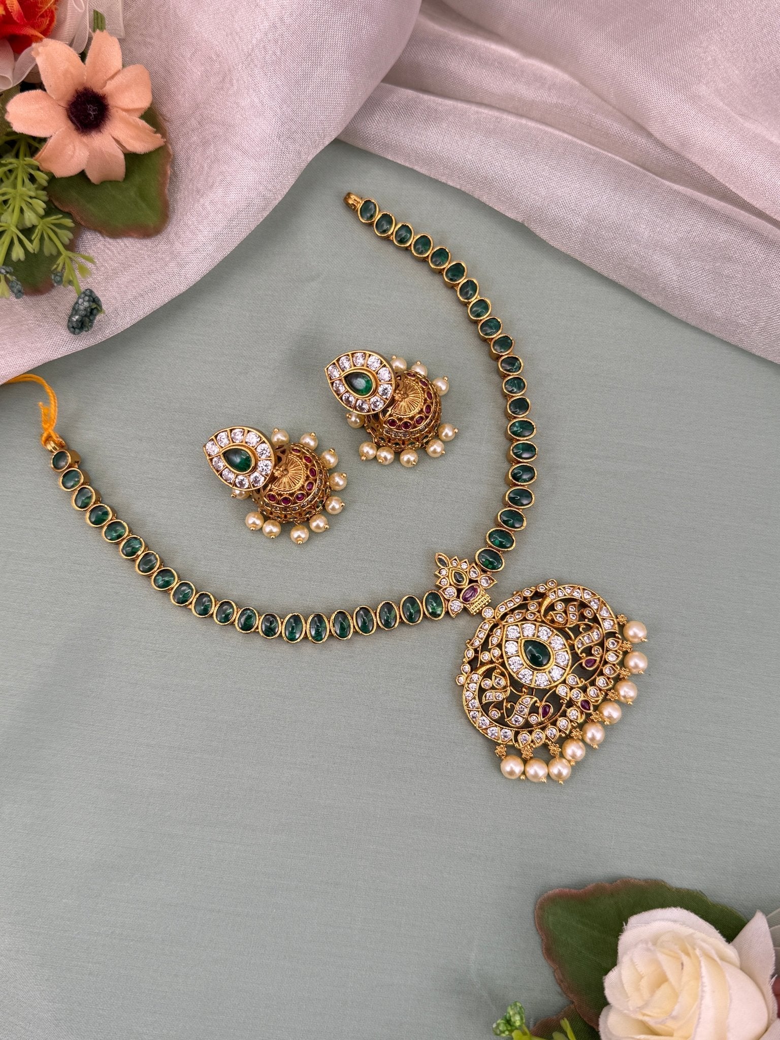 Designer Antique Necklace Set 735 - Mahilas