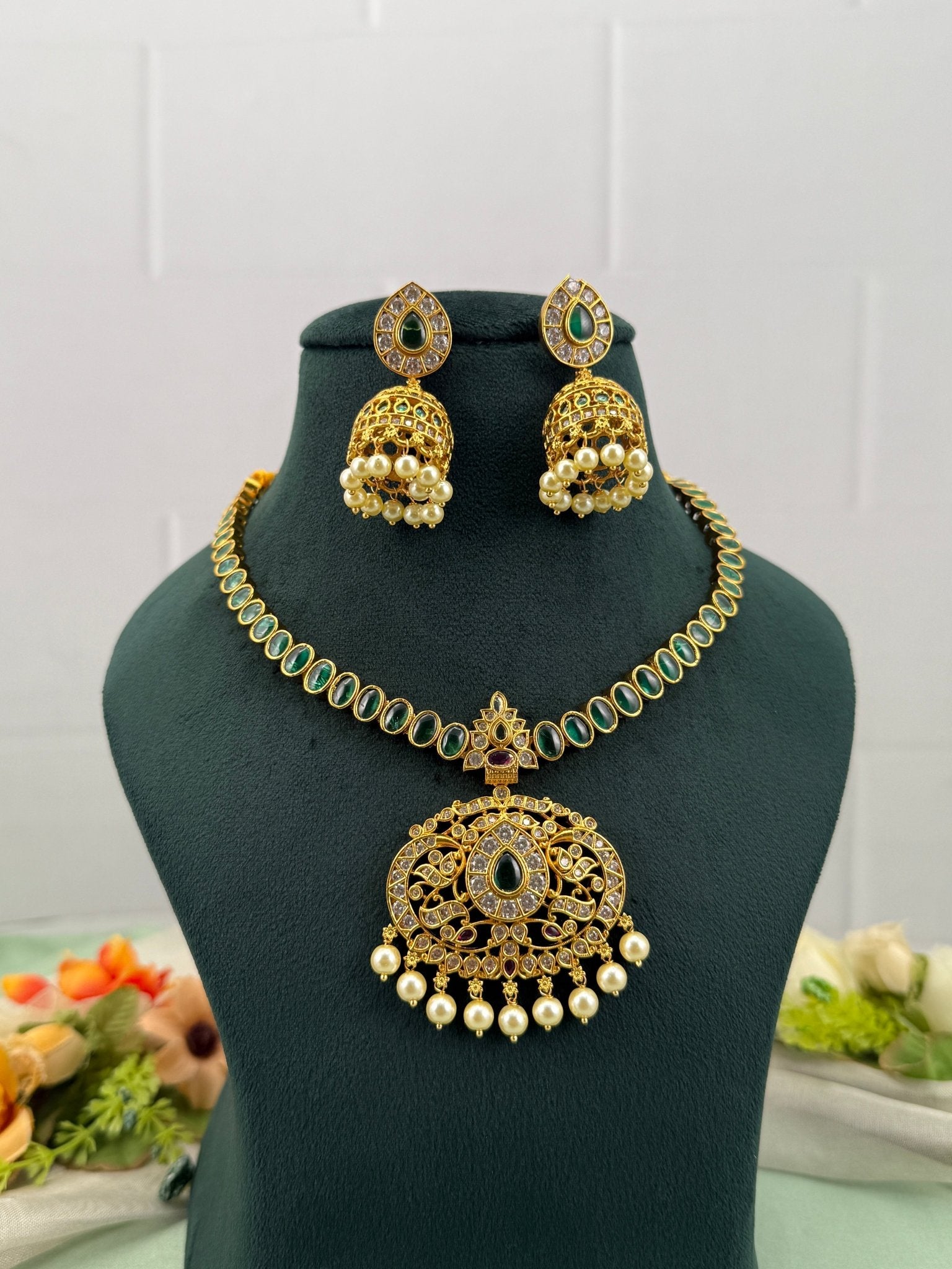 Designer Antique Necklace Set 735 - Mahilas