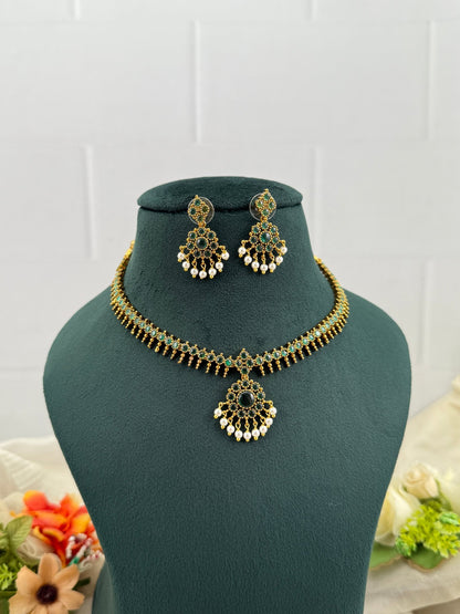 Designer Antique Necklace Set 741 - Mahilas