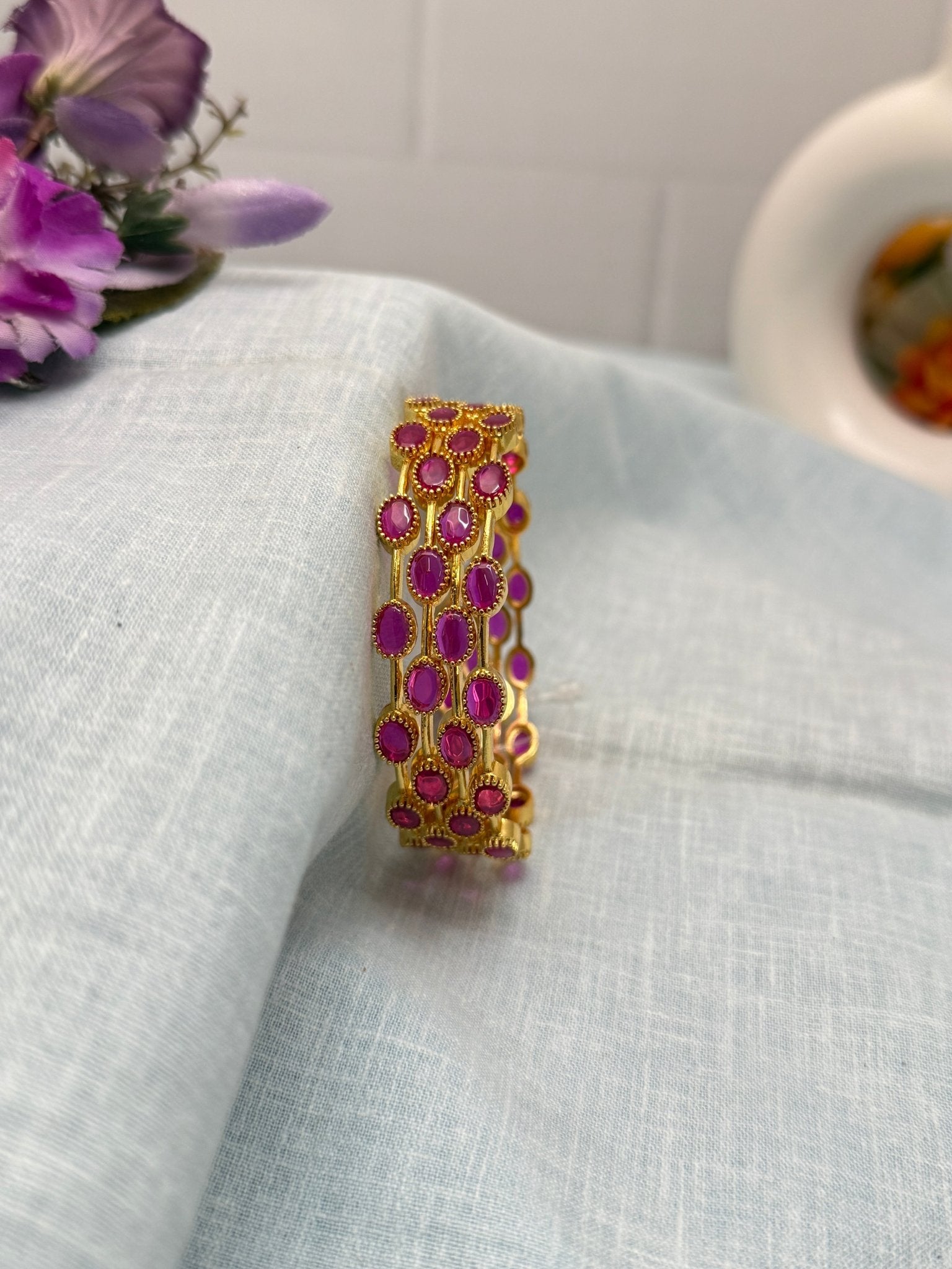 Designer Antique Stone Bangles 1153 - Mahilas