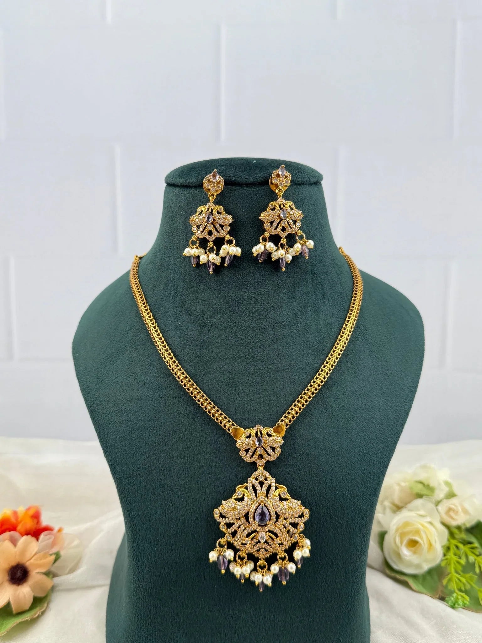 Designer Antique Victorian Necklace Set 242 - Mahilas