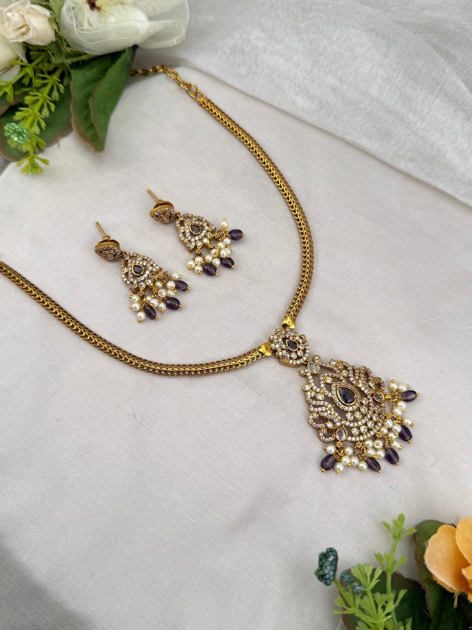 Designer Antique Victorian Necklace Set 251 - Mahilas