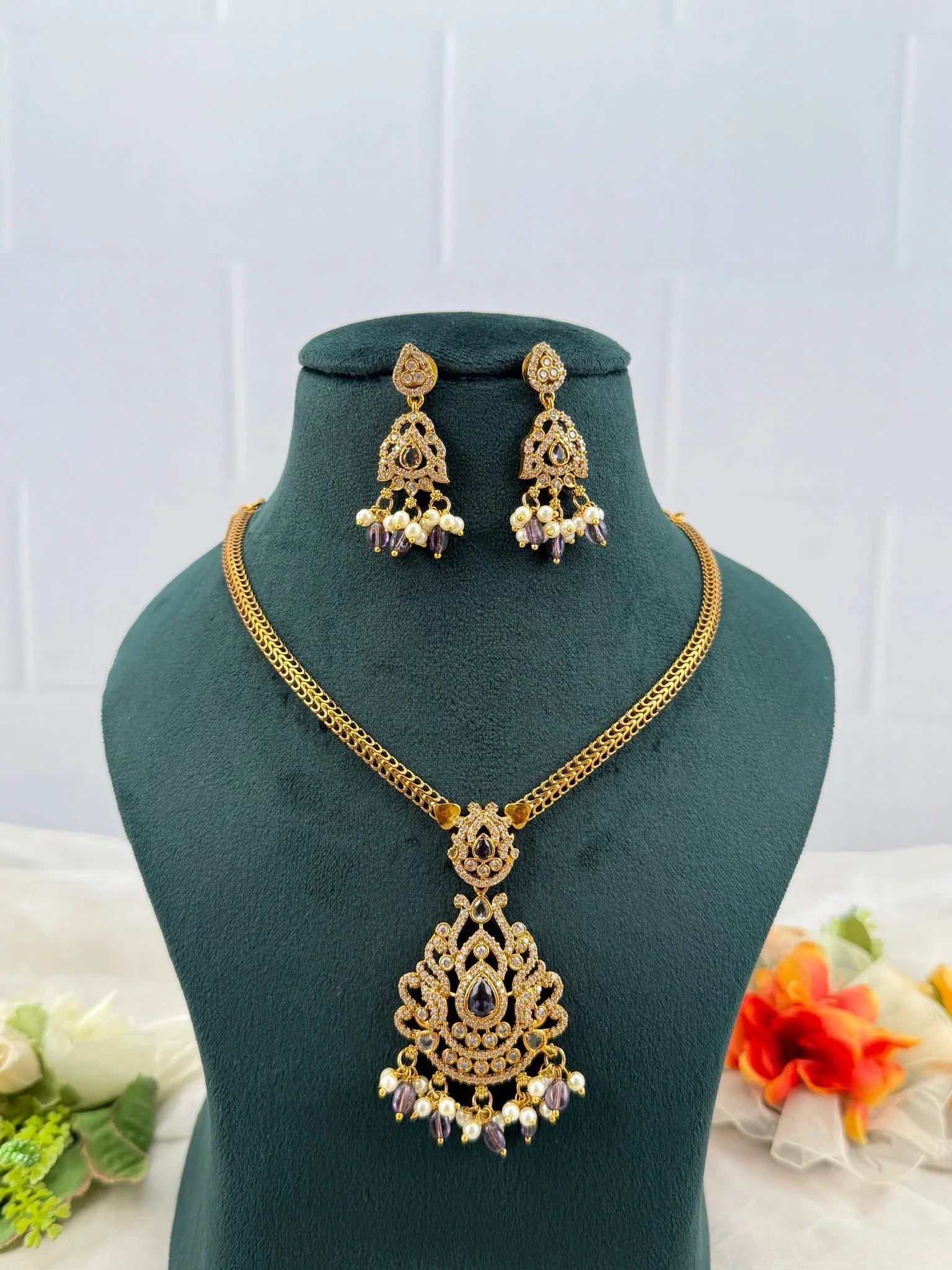 Designer Antique Victorian Necklace Set 251 - Mahilas
