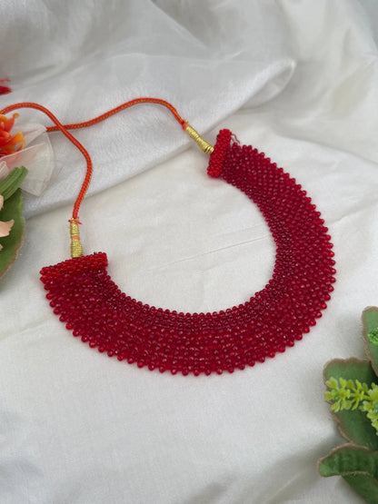 Designer Crystal Choker Necklace Set 643 - 5 Colors - Mahilas