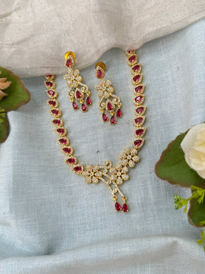 Designer Gold Stone Short Necklace Set 825 - Mahilas