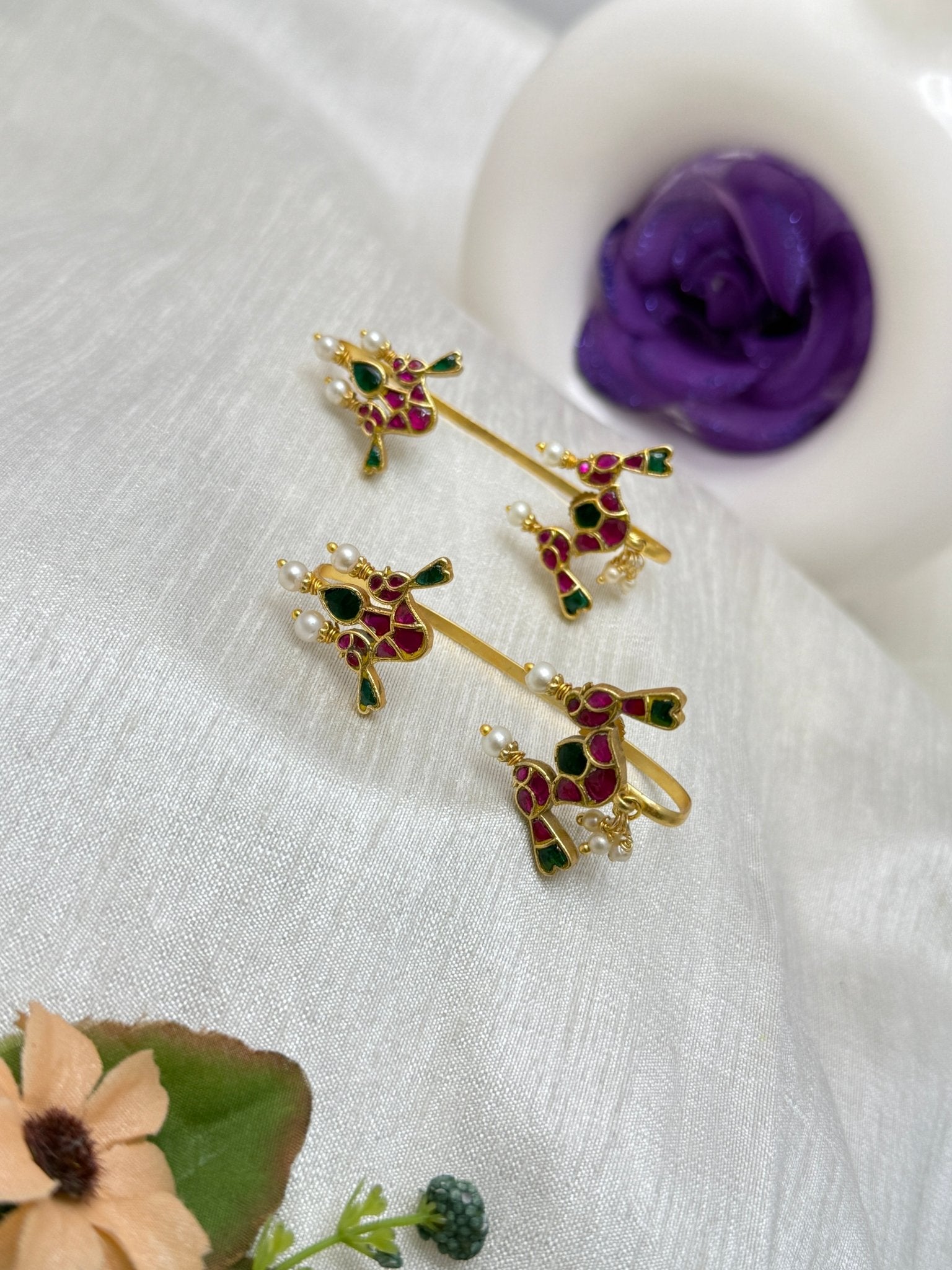 Designer Jadau Kundan Earcuff Earrings 1201 - Mahilas