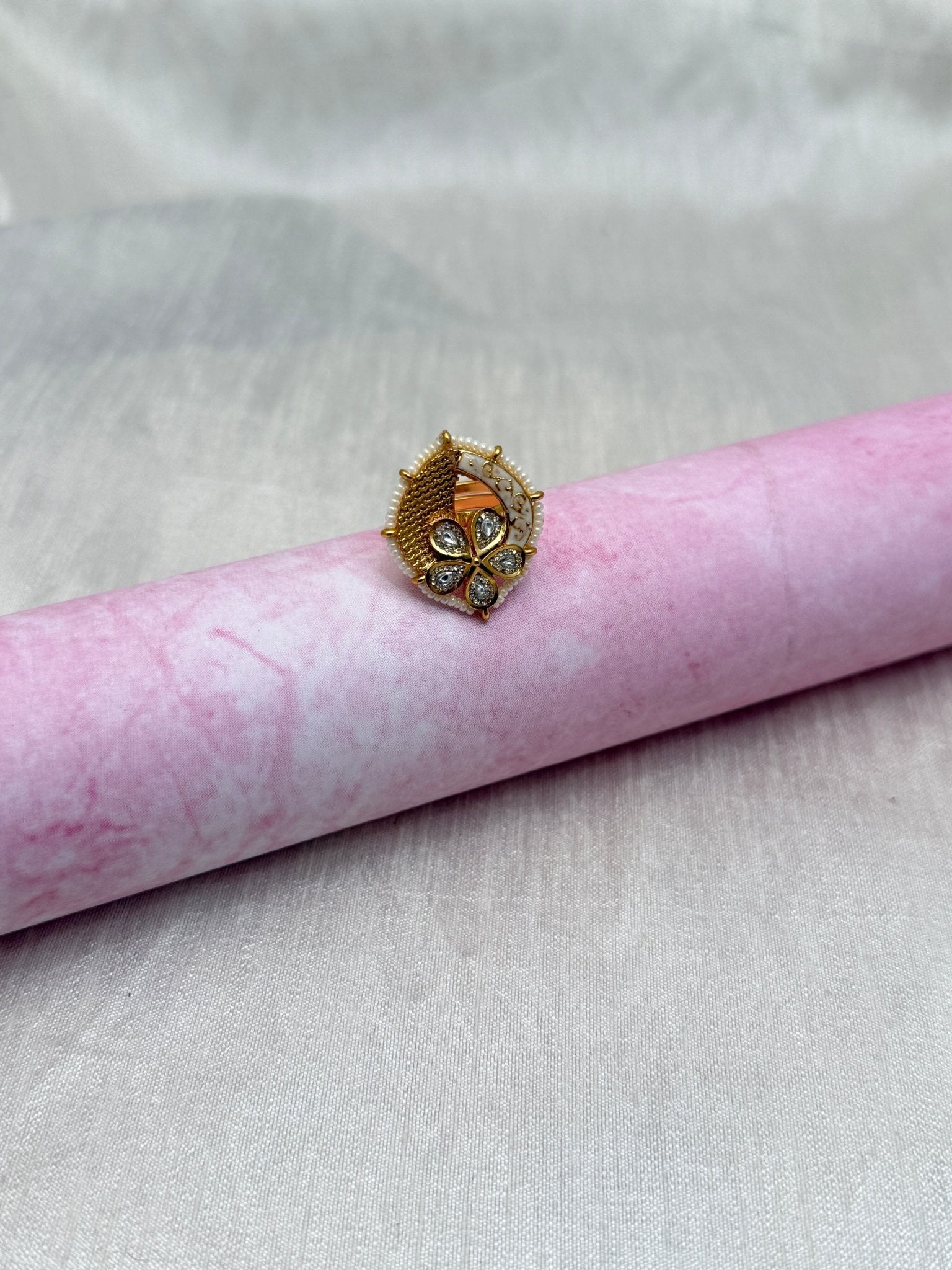 Designer Jadau Kundan Finger Ring 172 - Mahilas