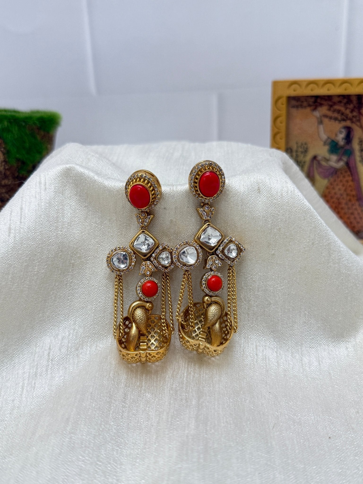 Designer Kundan Earrings 1164 - Mahilas
