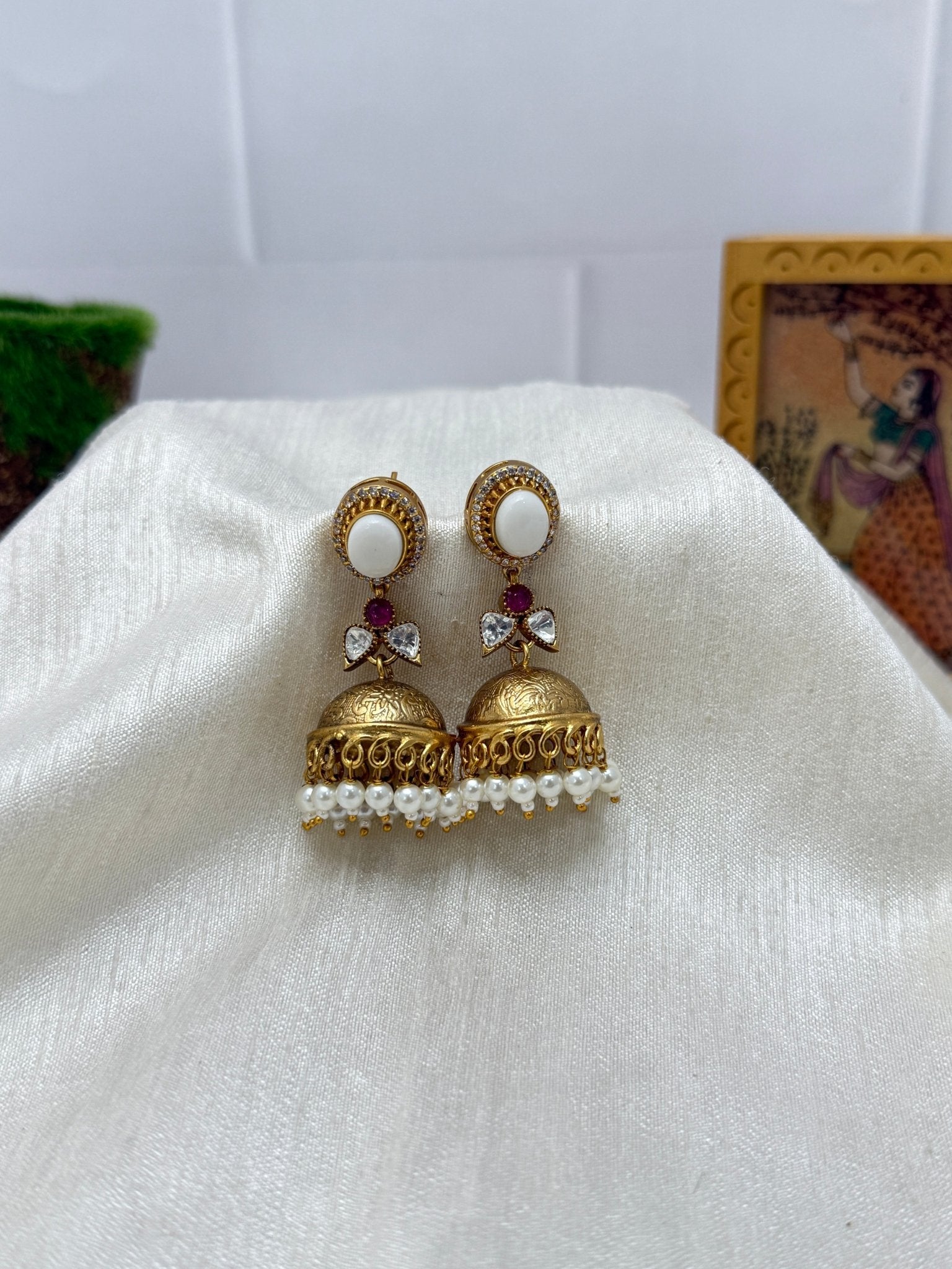 Designer Kundan Earrings 1167 - Mahilas