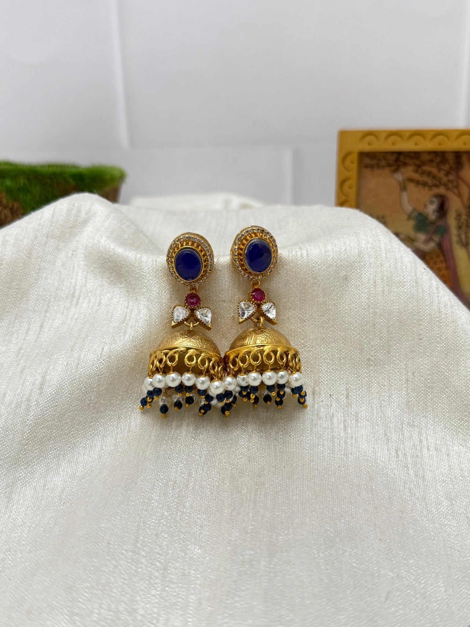 Designer Kundan Earrings 1170 - Mahilas