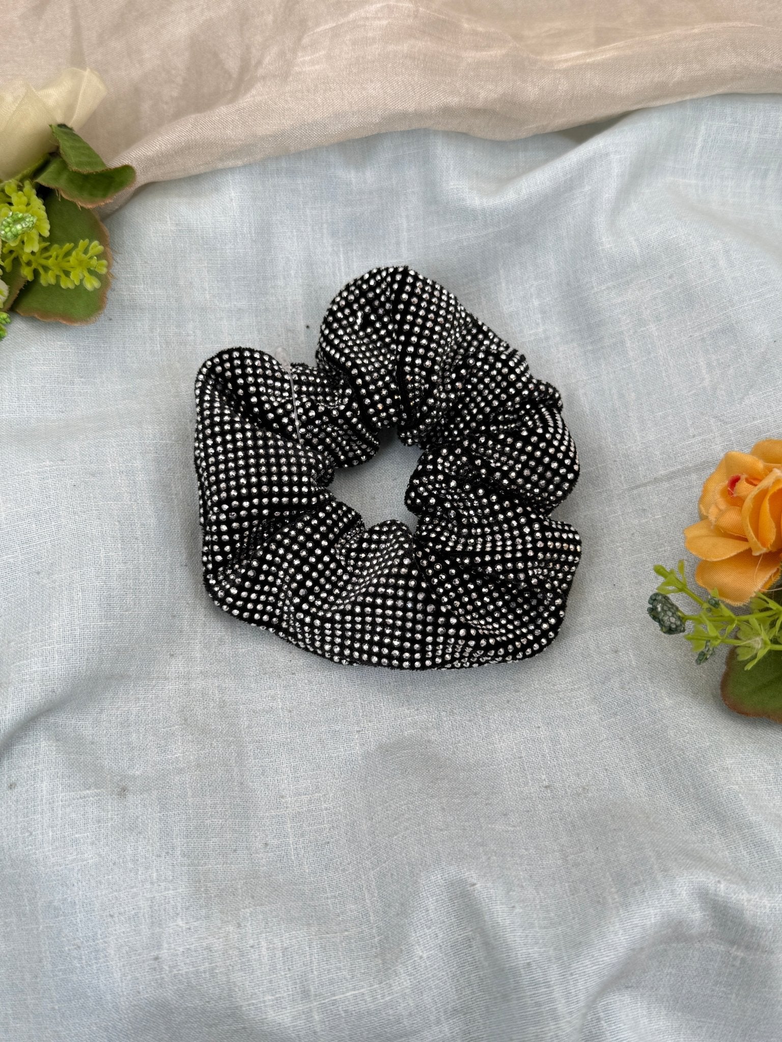 Designer Satin Stone Hair Tie Band 016 - Mahilas