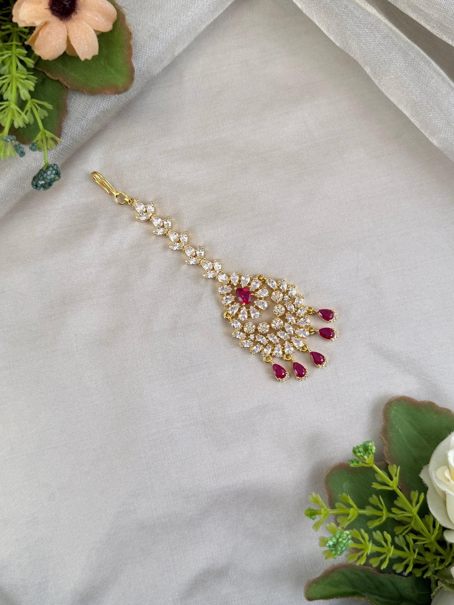 Designer Stone Maang Tikka 4213 - Mahilas
