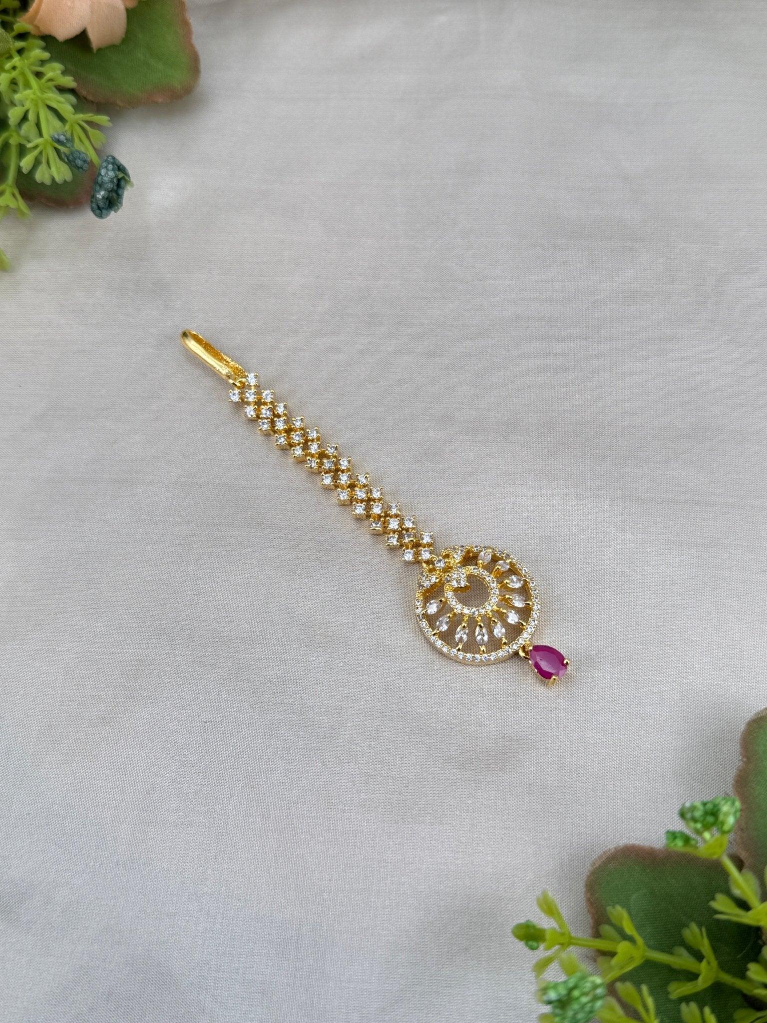 Designer Stone Maang Tikka Mathapati 4281 - Mahilas