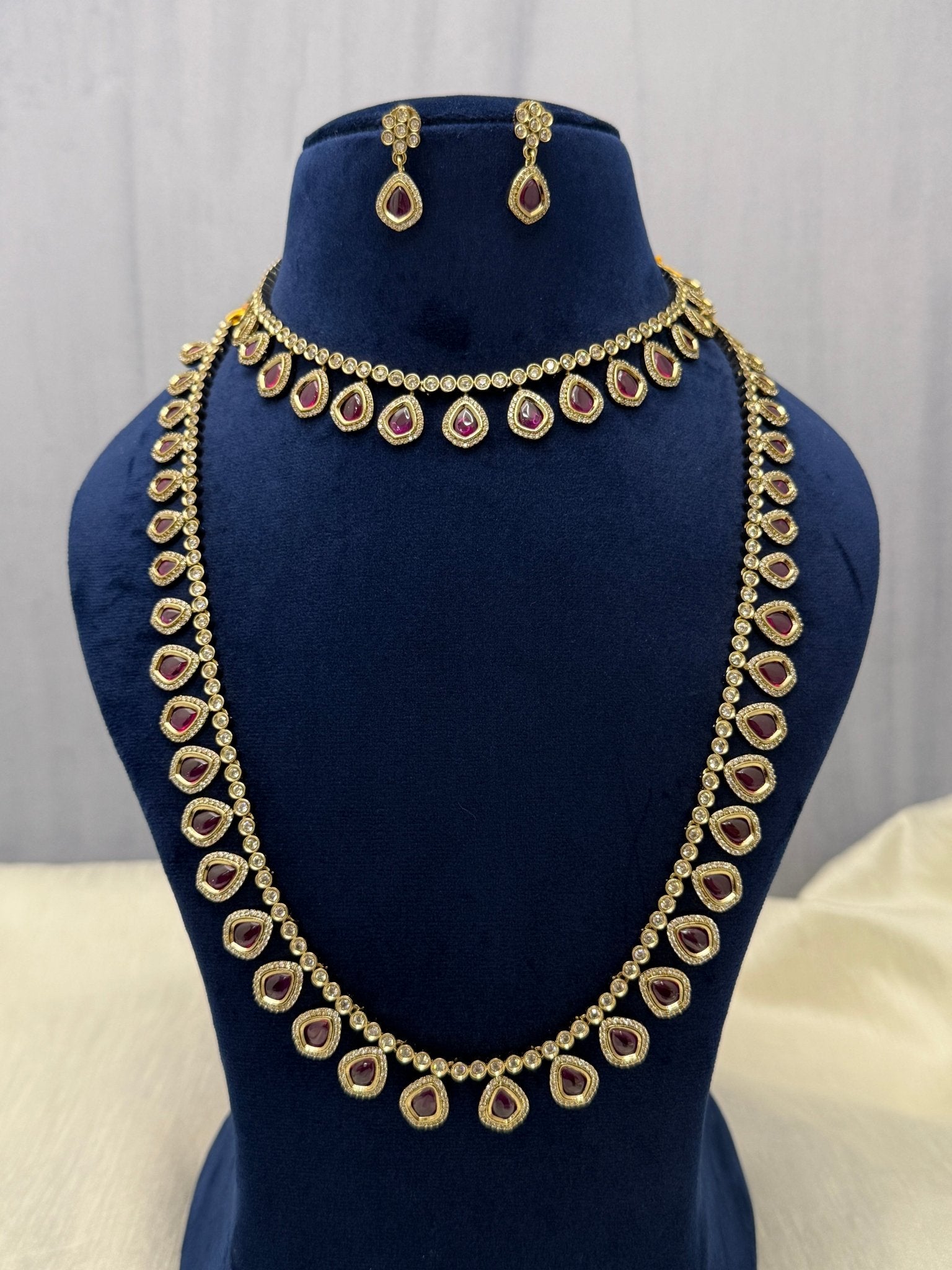 Designer Stone Necklace Premium Set (6 colours) 0422 - Mahilas