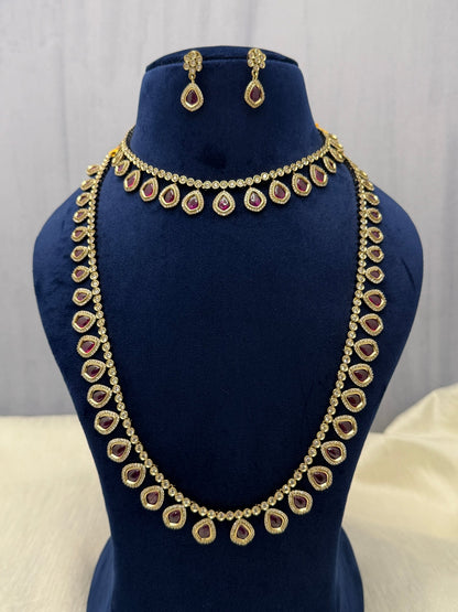 Designer Stone Necklace Premium Set (6 colours) 0422 - Mahilas