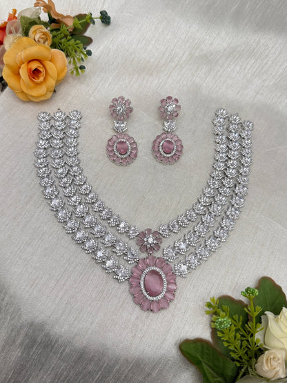 Designer Stone Necklace Set 0766 - 7 Colors - Mahilas