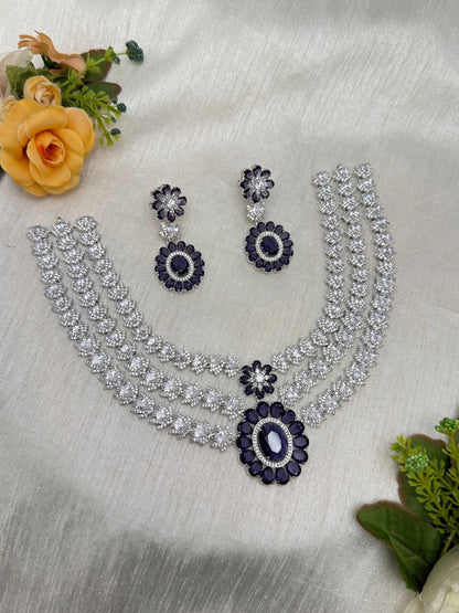 Designer Stone Necklace Set 0766 - 7 Colors - Mahilas