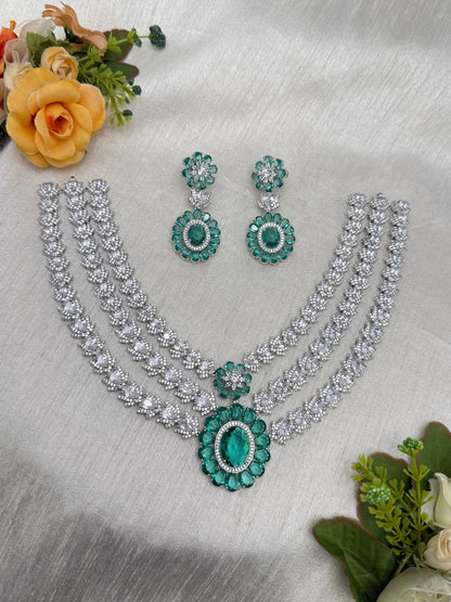 Designer Stone Necklace Set 0766 - 7 Colors - Mahilas