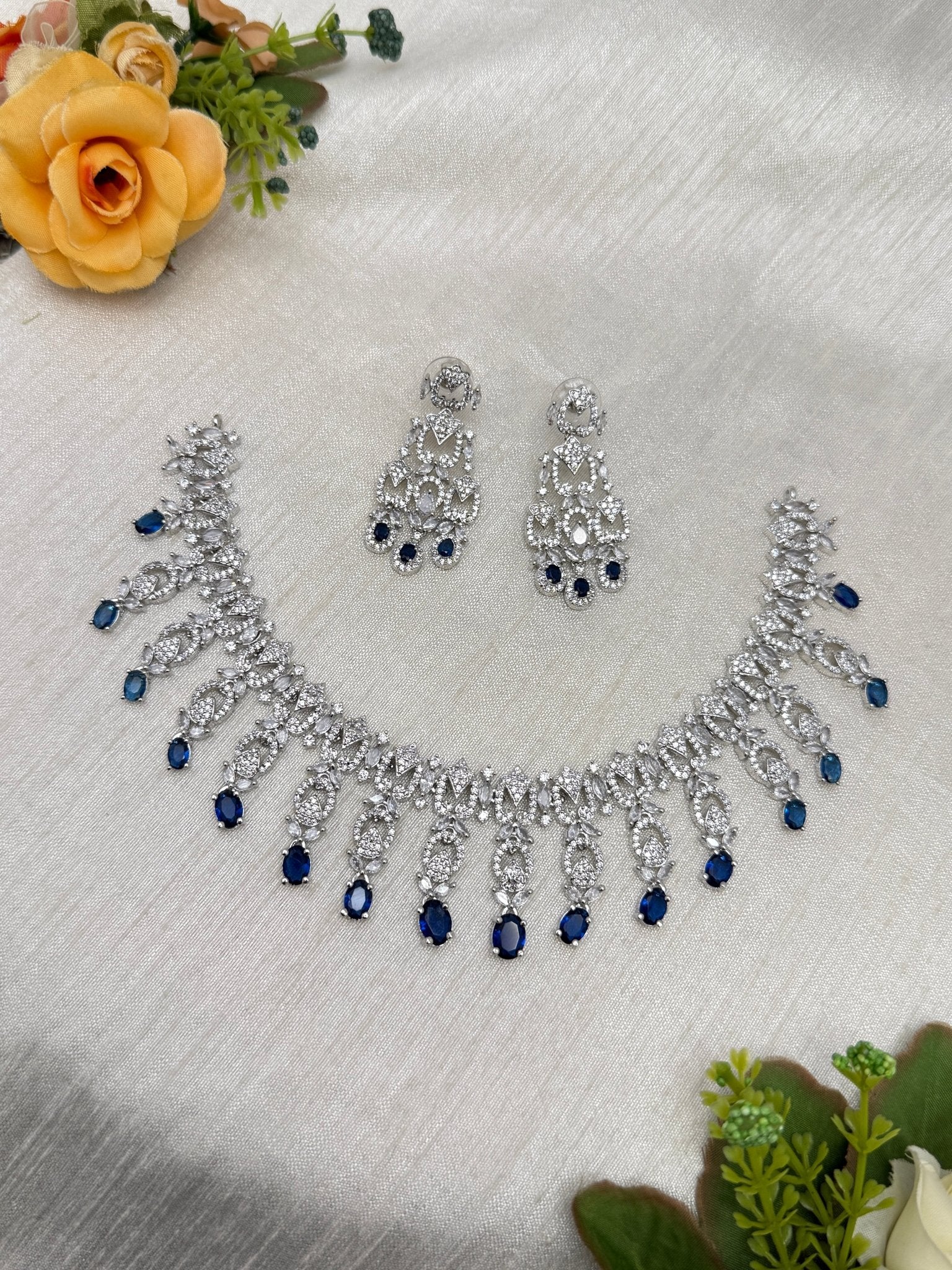 Designer Stone Necklace Set 0767 - 3 Colors - Mahilas