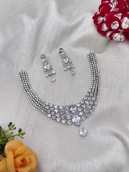 Designer Stone Necklace Set 0770 - 6 Colors - Mahilas