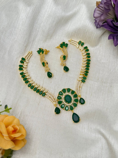 Designer Stone Necklace Set 0771 - 6 Colors - Mahilas