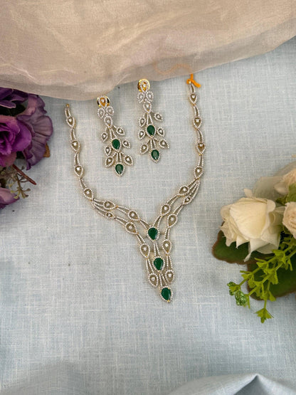 Designer Stone Short Necklace Set 518 - Mahilas