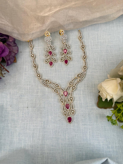 Designer Stone Short Necklace Set 519 - Mahilas