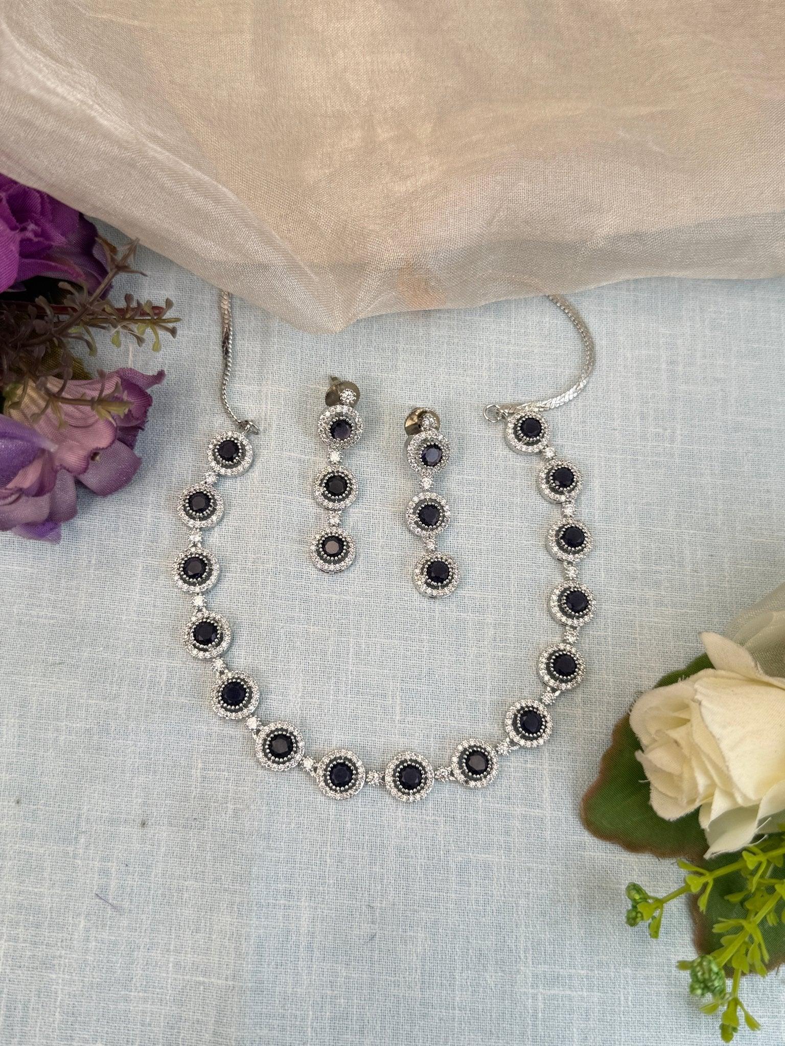 Designer Stone Short Necklace Set 520 - Mahilas