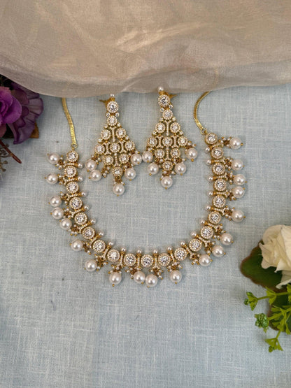 Designer Stone Short Necklace Set 521 - Mahilas
