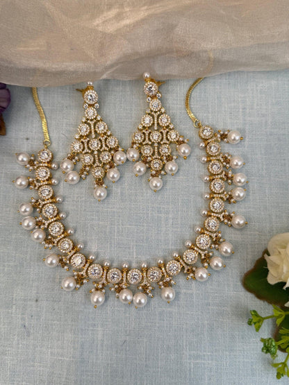 Designer Stone Short Necklace Set 521 - Mahilas