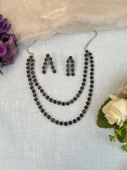 Designer Stone Short Necklace Set 523 - Mahilas