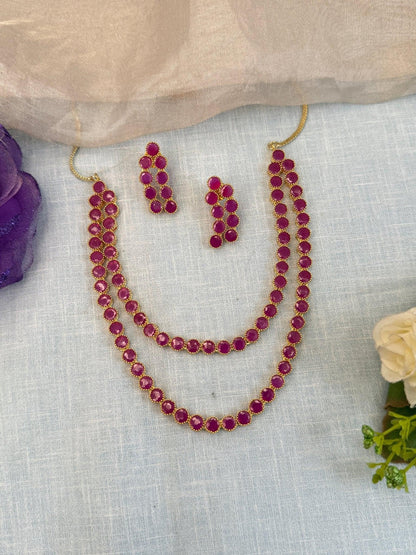 Designer Stone Short Necklace Set 528 - Mahilas